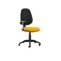 Dynamic Permanent Contact Backrest Task Operator Chair Height Adjustable Arms Eclipse Plus III Black Back, Senna Yellow Seat Without Headrest High Back