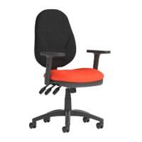 Dynamic Independent Seat & Back Task Operator Chair Height Adjustable Arms Eclipse Plus XL Black Back, Tabasco red Seat Without Headrest High Back