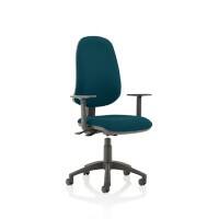 Dynamic Permanent Contact Backrest Task Operator Chair Height Adjustable Arms Eclipse Plus XL Maringa Teal Seat Without Headrest High Back