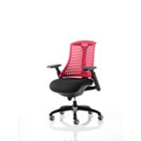 Dynamic Synchro Tilt Task Operator Chair Height Adjustable Arms Flex Red Back, Black Seat, Black Frame Without Headrest Medium Back