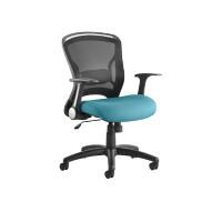 Dynamic Tilt & Lock Task Operator Chair Folding Arms Zeus Maringa Teal Seat Without Headrest Medium Back