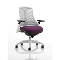 dynamic Flex Operator Chair Synchro Tilt Fabric Height-Adjustable Armrest Purple, White 125 kg Flex 690 x 680 x 945 mm