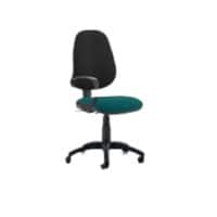 Dynamic Permanent Contact Backrest Task Operator Chair Loop Arms Eclipse Plus III Black Back, Maringa Teal Seat Without Headrest High Back