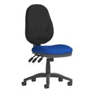 Dynamic Independent Seat & Back Task Operator Chair Without Arms Eclipse Plus XL Black Back, Stevia Blue Seat Without Headrest High Back