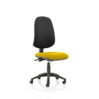 Dynamic Independent Seat & Back Task Operator Chair Without Arms Eclipse Plus XL III Black Back, Senna Yellow Seat Without Headrest High Back