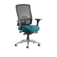 dynamic Regent Operator Chair Synchro Tilt Mesh Fabric Height-Adjustable Armrest Black, Maringa Teal 125 kg Regent 660 x 660 x 1,110 mm
