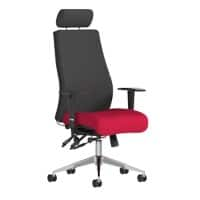 Dynamic Independent Seat & Back Posture Chair Height Adjustable Arms Onyx Black Back, Bergamot Cherry Seat With Headrest High Back