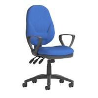 Dynamic Independent Seat & Back Task Operator Chair Fixed & Loop Arms Eclipse Plus XL Blue Seat Without Headrest High Back