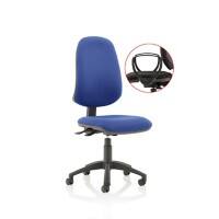 Dynamic Independent Seat & Back Task Operator Chair Fixed & Loop Arms Eclipse Plus XL Blue Seat Without Headrest High Back