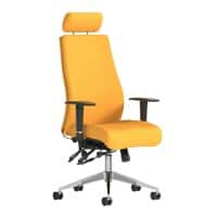 Dynamic Independent Seat & Back Posture Chair Height Adjustable Arms Onyx Senna Yellow Seat With Adjustable Headrest High Back