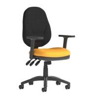 Dynamic Independent Seat & Back Task Operator Chair Height Adjustable Arms Eclipse Plus XL Black Back, Senna Yellow Seat Without Headrest High Back