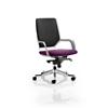 Dynamic Tilt & Lock Visitor Chair Fixed Arms Xenon Tansy Purple Seat, White Shell Without Headrest Medium Back
