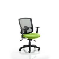 Dynamic Basic Tilt Task Operator Chair Height Adjustable Arms Portland II Black Back, Myrrh Green Seat Without Headrest Medium Back