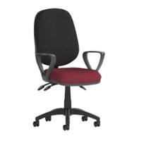 Dynamic Permanent Contact Backrest Task Operator Chair Loop Arms Eclipse Plus Black Back, Ginseng Chilli Seat Without Headrest High Back