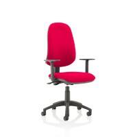 Dynamic Permanent Contact Backrest Task Operator Chair Height Adjustable Arms Eclipse Plus XL Tabasco red Seat Without Headrest High Back