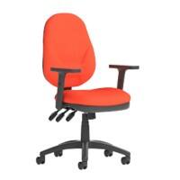 Dynamic Permanent Contact Backrest Task Operator Chair Height Adjustable Arms Eclipse Plus XL Tabasco red Seat Without Headrest High Back