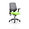 Dynamic Tilt & Lock Task Operator Chair Folding Arms Relay Silver Back, Myrrh Green Seat Without Headrest Medium Back