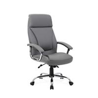 Dynamic Tilt & Lock Executive Chair Fixed Arms Penza Grey Seat Without Headrest High Back