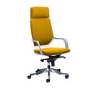 Dynamic Knee Tilt Executive Chair Fixed Arms Xenon Executive Senna Yellow Seat With Headrest High Back