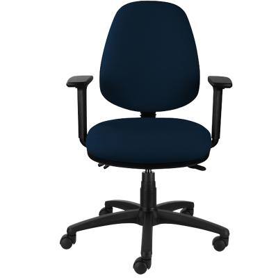 ENERGI-Plus Task Office Chair Adjustable Armrest Fabric Blue High Back