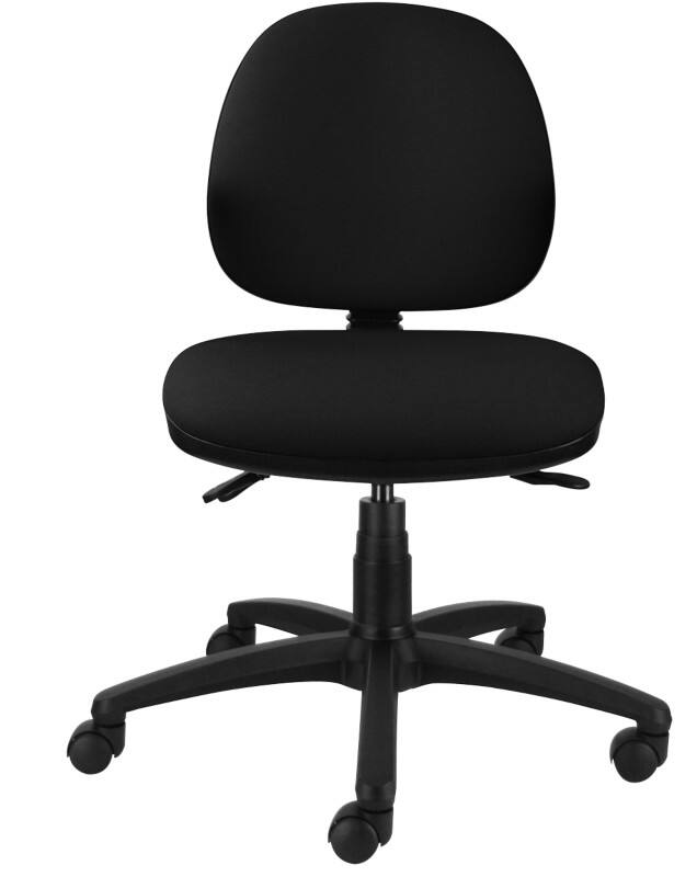ENERGI-Plus Office Chair Permanent Contact Fabric Without armrest Height-Adjustable Seat Black 150 kg Task Mid Back