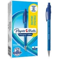 Papermate FlexGrip Ultra Ballpoint Pen Blue Medium 1 mm Pack of 12