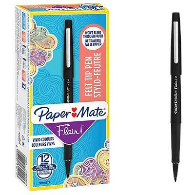 PaperMate Fineliner Pen Flair Black Medium 0.7 mm Pack of 12