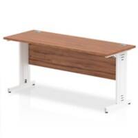 Dynamic Rectangular Office Desk Walnut MFC Cable Managed Cantilever Leg White Frame Impulse 1600 x 600 x 730mm