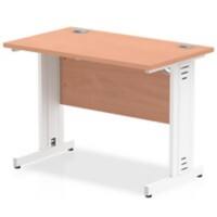 dynamic Impulse Straight Desk Rectangular Beech Cantilever 1,000 (W) x 600 (D) x 730 (H) mm MFC (Melamine Faced Chipboard)