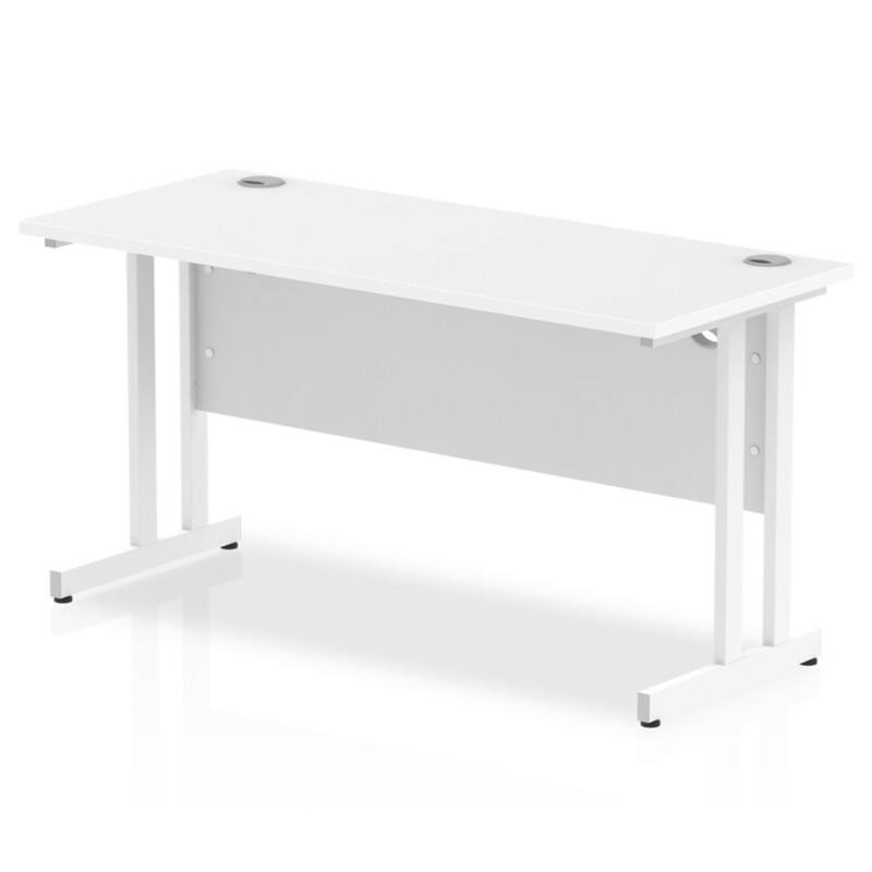 dynamic Impulse Straight Desk Rectangular White Cantilever 1,400 (W) x 600 (D) x 730 (H) mm MFC (Melamine Faced Chipboard)