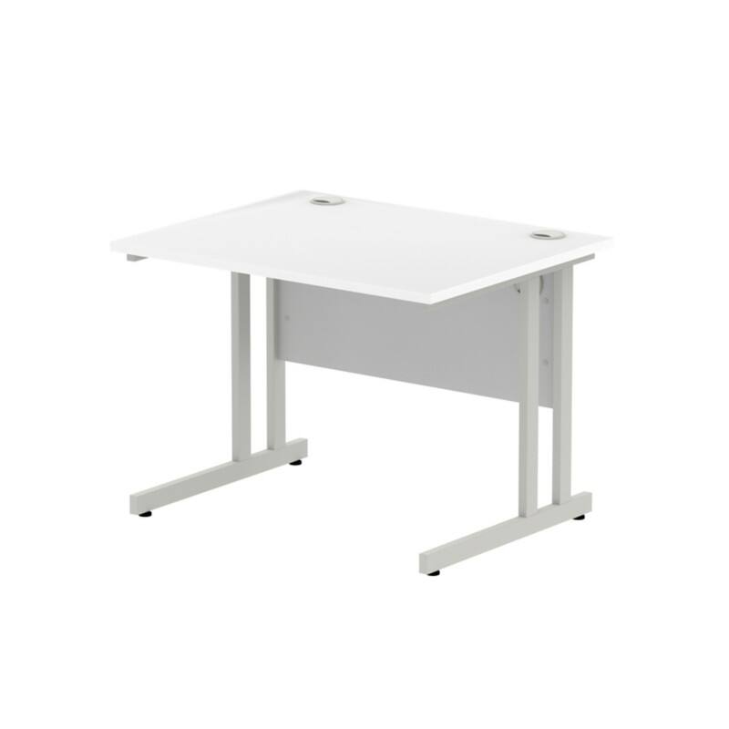 dynamic Impulse Straight Desk Rectangular White Cantilever 1,000 (W) x 800 (D) x 730 (H) mm MFC (Melamine Faced Chipboard)