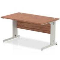 dynamic Impulse Office Desk Rectangular Walnut Cantilever 1,400 (W) x 800 (D) x 730 (H) mm MFC (Melamine Faced Chipboard)