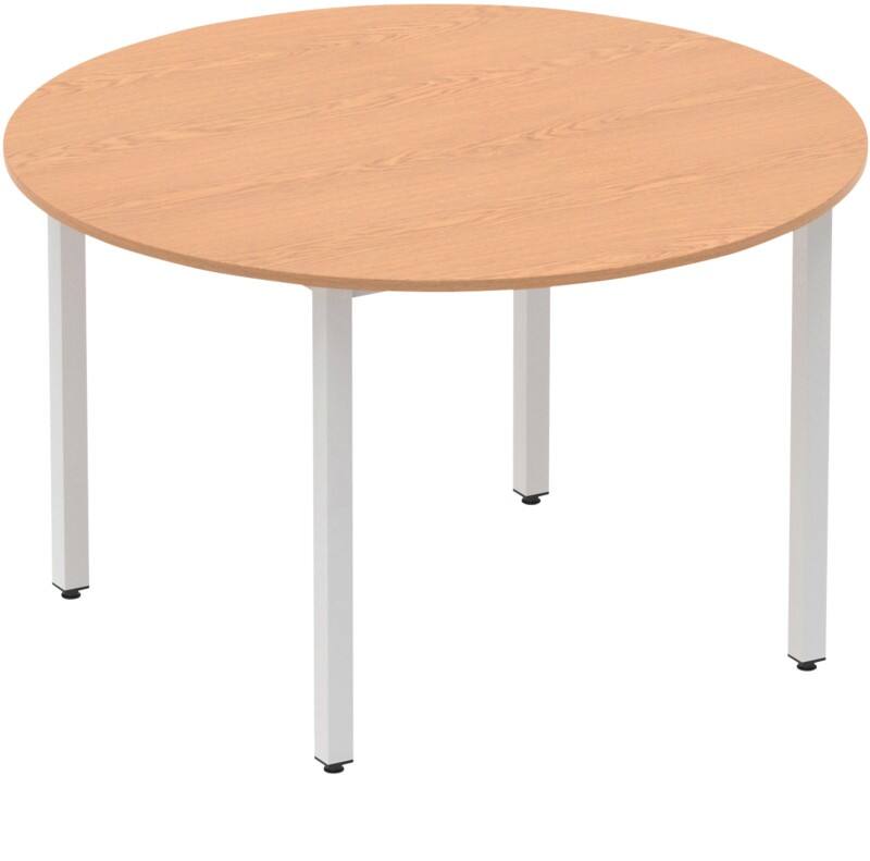 dynamic Impulse Circle Conference Table MFC (Melamine Faced Chipboard) Light Brown Silver 1,200 x 1,200 x 740 mm