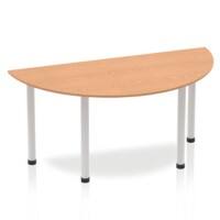dynamic Impulse Conference Table Semi-circular Oak 4 Metal legs 1,600 (W) x 800 (D) x 740 (H) mm MFC (Melamine Faced Chipboard)