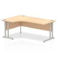 Dynamic Corner Left Hand Crescent Desk Maple MFC Cantilever Leg Grey Frame Impulse 1800/1200 x 600/800 x 730mm