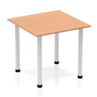 dynamic Impulse Conference Table Square Oak 4 Metal legs 800 (W) x 800 (D) x 740 (H) mm MFC (Melamine Faced Chipboard)