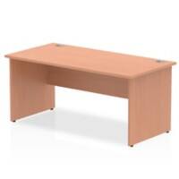 Dynamic Rectangular Office Desk Beech MFC Panel End Leg Beech Colour Frame Impulse 1600 x 800 x 730mm