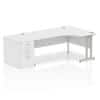 Dynamic Corner Right Hand Desk White MFC Cantilever Leg Grey Frame Impulse 2230/1200 x 800/600 x 730mm