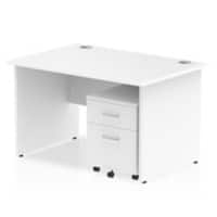 dynamic Impulse Straight Desk Rectangular White Base panel 2 Drawers 1 Pedestal 1,200 (W) x 800 (D) x 730 (H) mm MFC (Melamine Faced Chipboard)