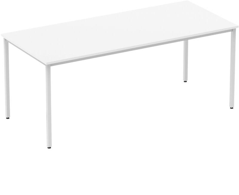 dynamic Impulse Conference Table Rectangular White 4 Metal legs 1,800 (W) x 800 (D) x 740 (H) mm MFC (Melamine Faced Chipboard)