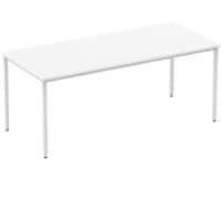 Dynamic Rectangular Straight Table White MFC Box Frame Leg Silver Frame Impulse 1800 x 800 x 725mm