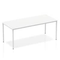 Dynamic Rectangular Straight Table White MFC Box Frame Leg Silver Frame Impulse 1800 x 800 x 725mm