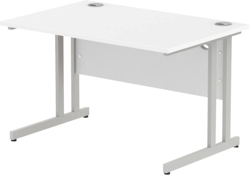 dynamic Impulse Straight Desk Rectangular White Cantilever 1,200 (W) x 800 (D) x 730 (H) mm MFC (Melamine Faced Chipboard)