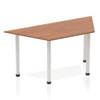 Dynamic Trapezoidal Table Walnut MFC Post Leg Silver Frame Impulse 1600 x 800 x 725mm