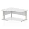 Corner Desks Left Hand Crescent Desk White MFC Cantilever Legs White Impulse 1600/1200 x 600/800 x 730mm