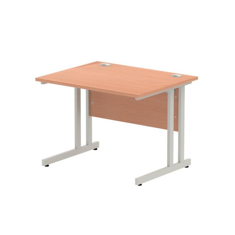 dynamic Impulse Straight Desk Rectangular Beech Cantilever 1,000 (W) x 800 (D) x 730 (H) mm MFC (Melamine Faced Chipboard)