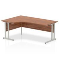 Dynamic Corner Left Hand Crescent Desk Walnut MFC Cantilever Leg Grey Frame Impulse 1800/1200 x 600/800 x 730mm