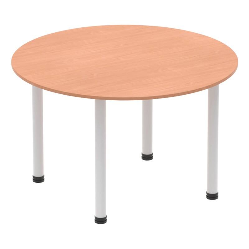 dynamic Impulse Conference Table Circular Beech 4 Metal legs 1,200 (W) x 1,200 (D) x 730 (H) mm MFC (Melamine Faced Chipboard)