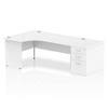 Dynamic Corner Left Hand Desk White MFC Panel End Leg White Frame Impulse 1800 x 1200 x 730 mm