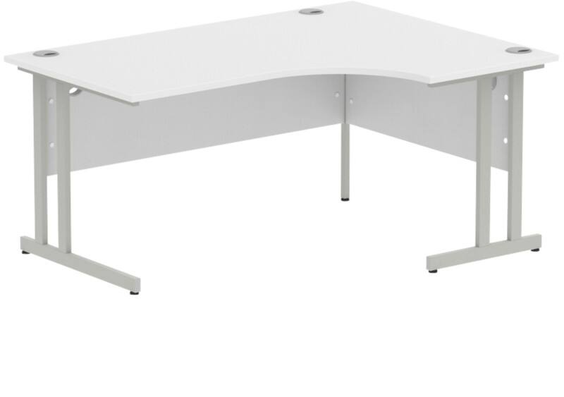 dynamic Impulse Right Hand Desk Corner White Cantilever 1,600 (W) x 1,200 (D) x 730 (H) mm MFC (Melamine Faced Chipboard)